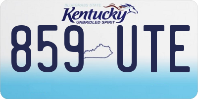 KY license plate 859UTE