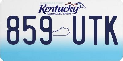KY license plate 859UTK