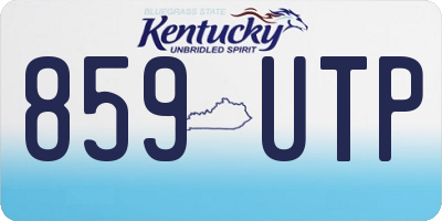 KY license plate 859UTP