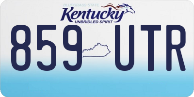 KY license plate 859UTR