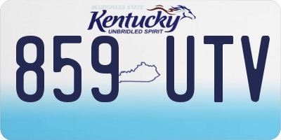 KY license plate 859UTV