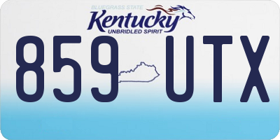 KY license plate 859UTX