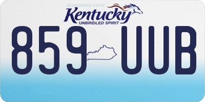 KY license plate 859UUB