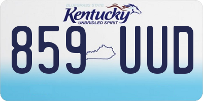 KY license plate 859UUD