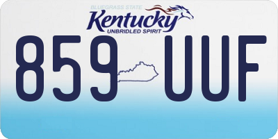 KY license plate 859UUF
