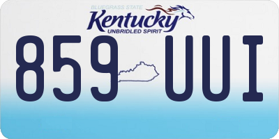 KY license plate 859UUI