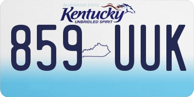 KY license plate 859UUK