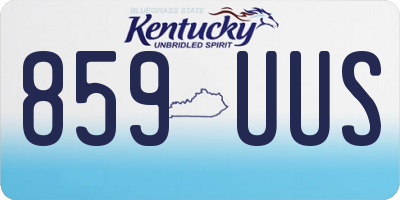 KY license plate 859UUS