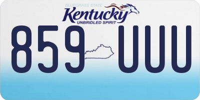KY license plate 859UUU