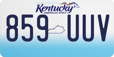KY license plate 859UUV
