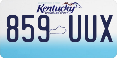 KY license plate 859UUX