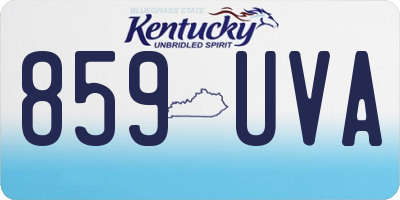 KY license plate 859UVA