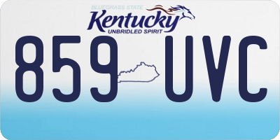 KY license plate 859UVC