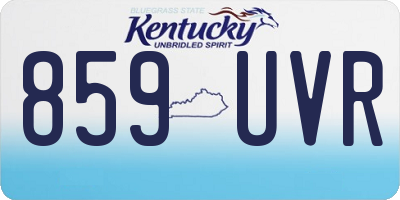 KY license plate 859UVR
