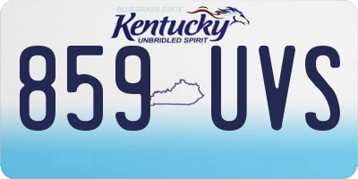 KY license plate 859UVS