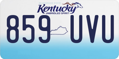 KY license plate 859UVU