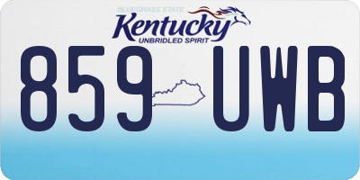 KY license plate 859UWB