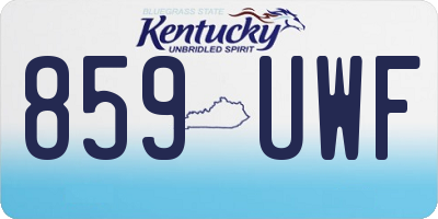 KY license plate 859UWF