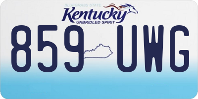 KY license plate 859UWG