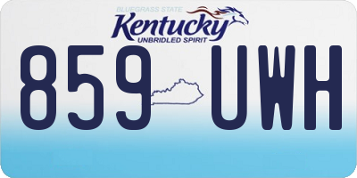 KY license plate 859UWH