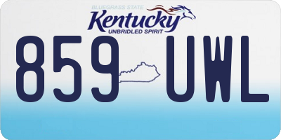 KY license plate 859UWL