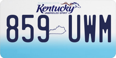 KY license plate 859UWM
