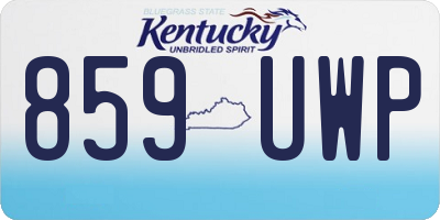 KY license plate 859UWP