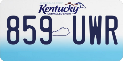 KY license plate 859UWR