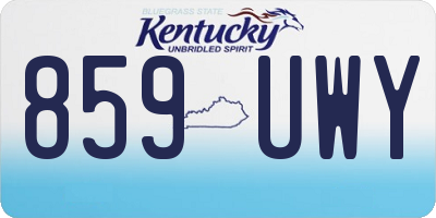 KY license plate 859UWY