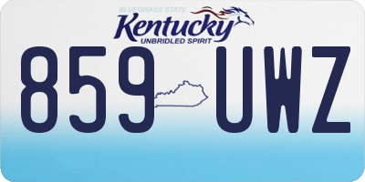 KY license plate 859UWZ