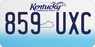 KY license plate 859UXC