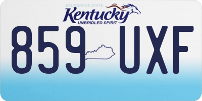 KY license plate 859UXF