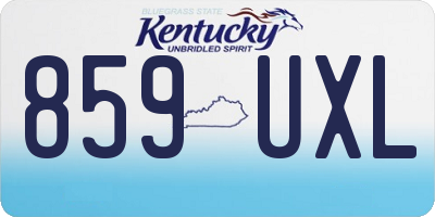 KY license plate 859UXL