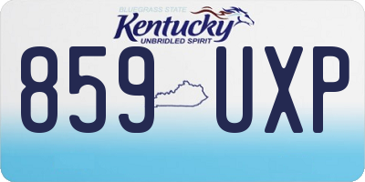 KY license plate 859UXP
