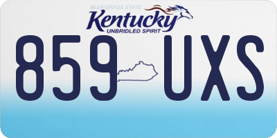 KY license plate 859UXS