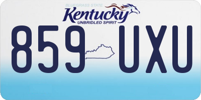 KY license plate 859UXU