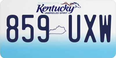 KY license plate 859UXW
