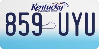 KY license plate 859UYU