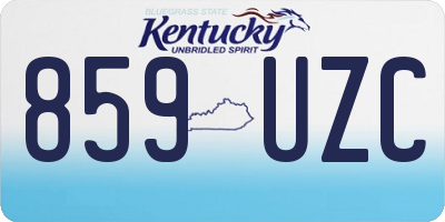 KY license plate 859UZC