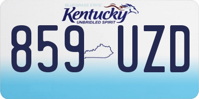 KY license plate 859UZD