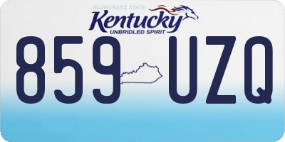 KY license plate 859UZQ