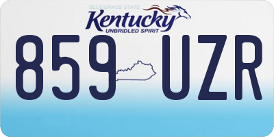 KY license plate 859UZR
