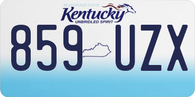 KY license plate 859UZX