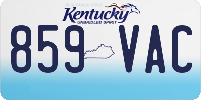 KY license plate 859VAC