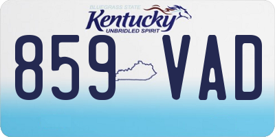 KY license plate 859VAD