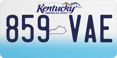 KY license plate 859VAE