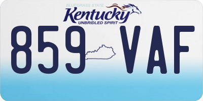 KY license plate 859VAF