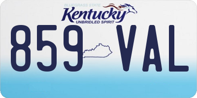 KY license plate 859VAL