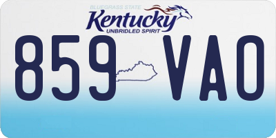 KY license plate 859VAO