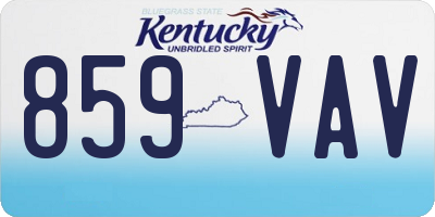 KY license plate 859VAV